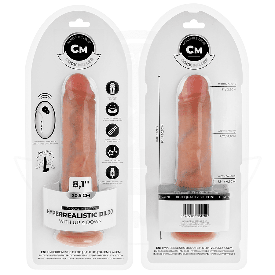COCK MILLER - DILDO HIPERREALÍSTICO CON VENTOSA Y THRUSTING CON CONTROL REMOTO 20,5 CM - Lover Dreams