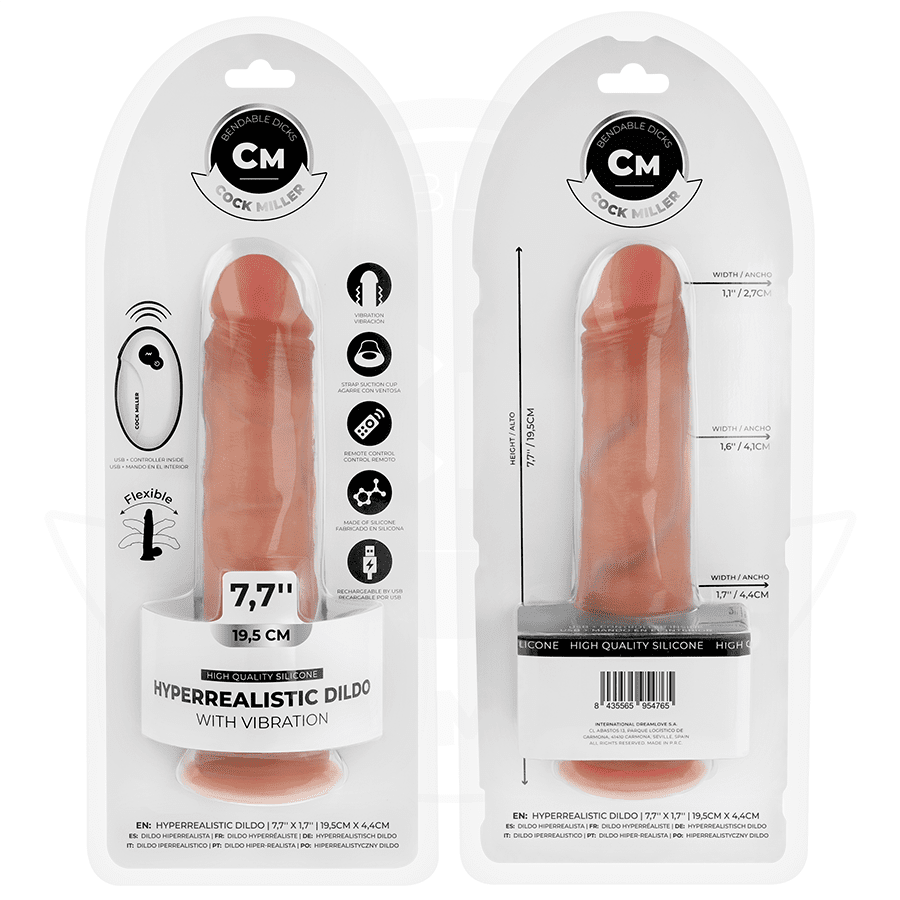 COCK MILLER - DILDO HIPERREALÍSTICO VIBRACIÓN CON CONTROL REMOTO 19,5 CM - Lover Dreams