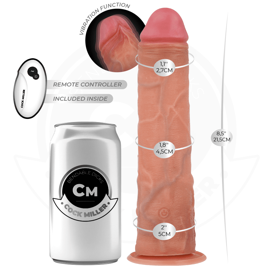 COCK MILLER - DILDO HIPERREALÍSTICO Y VIBRACIÓN CON CONTROL REMOTO 21,5 CM - Lover Dreams