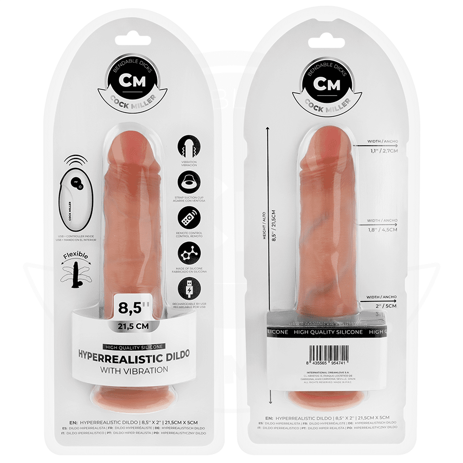 COCK MILLER - DILDO HIPERREALÍSTICO Y VIBRACIÓN CON CONTROL REMOTO 21,5 CM - Lover Dreams