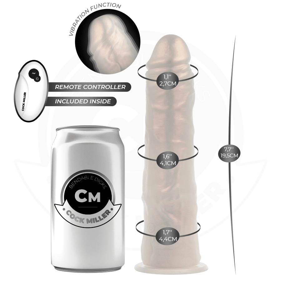 COCK MILLER - DILDO SILICONA 19,5 CM , LUCES Y VIBRACIÓN CON CONTROL REMOTO - Lover Dreams