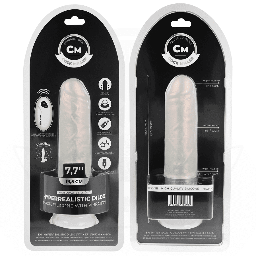 COCK MILLER - DILDO SILICONA 19,5 CM , LUCES Y VIBRACIÓN CON CONTROL REMOTO - Lover Dreams