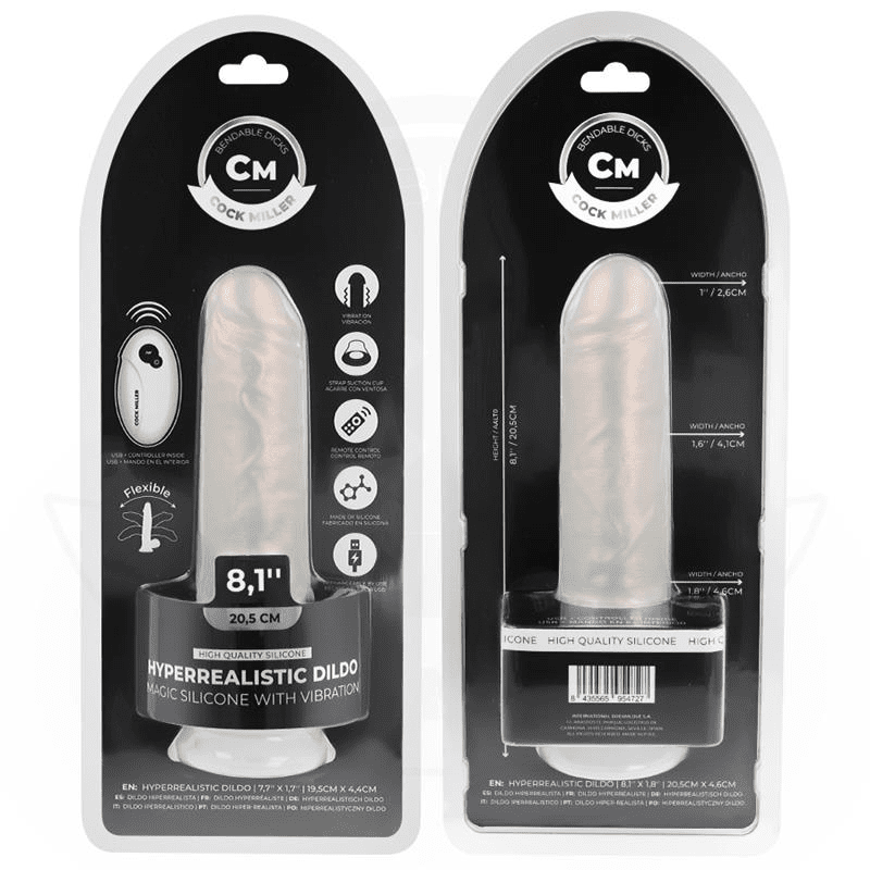 COCK MILLER - DILDO SILICONA 20,5 CM , LUCES Y VIBRACIÓN CON CONTROL REMOTO - Lover Dreams