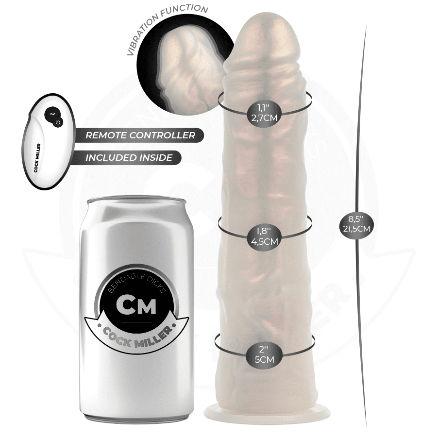 COCK MILLER - DILDO SILICONA 21,5 CM , LUCES Y VIBRACIÓN CON CONTROL REMOTO - Lover Dreams