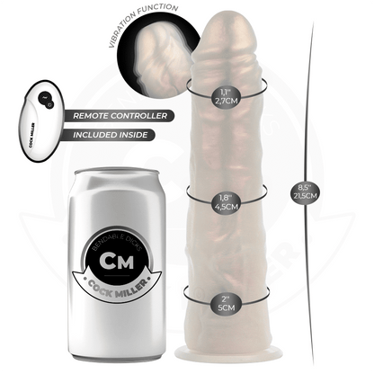 COCK MILLER - DILDO SILICONA 21,5 CM , LUCES Y VIBRACIÓN CON CONTROL REMOTO - Lover Dreams