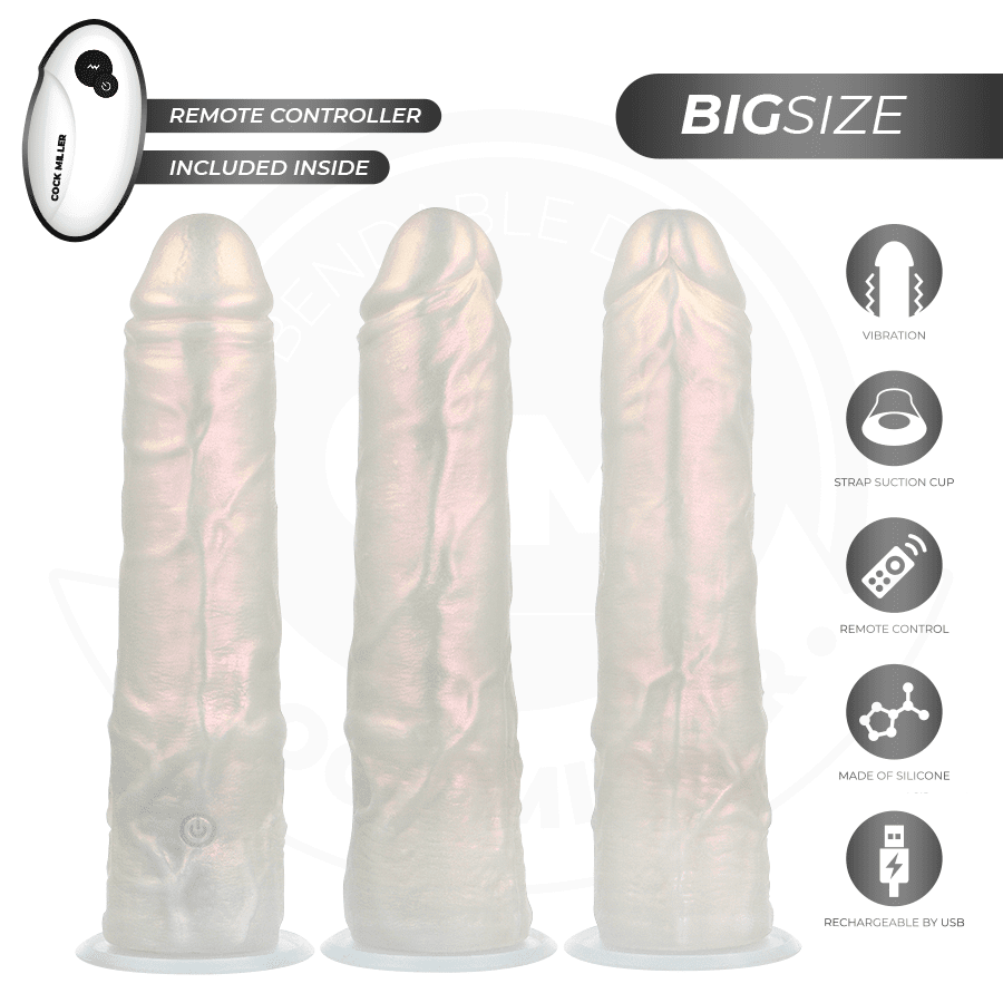 COCK MILLER - DILDO SILICONA 21,5 CM , LUCES Y VIBRACIÓN CON CONTROL REMOTO - Lover Dreams