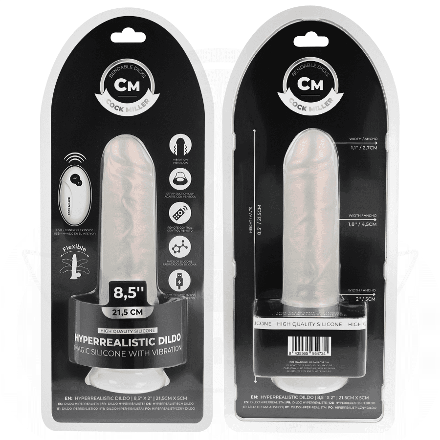 COCK MILLER - DILDO SILICONA 21,5 CM , LUCES Y VIBRACIÓN CON CONTROL REMOTO - Lover Dreams