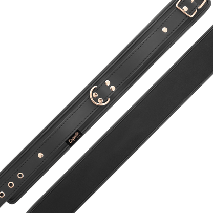 Collar de Cuero Vegano con Correa y Forro de Neopreno - Coquette Chic Desire - Lover Dreams