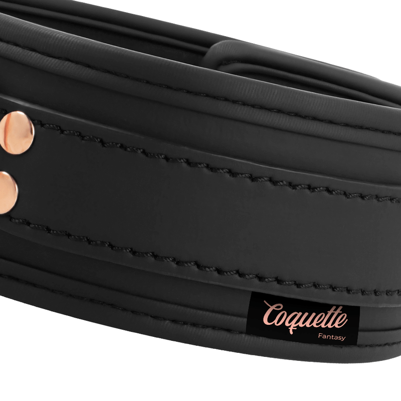 Collar de Cuero Vegano con Correa y Forro de Neopreno - Coquette Chic Desire - Lover Dreams