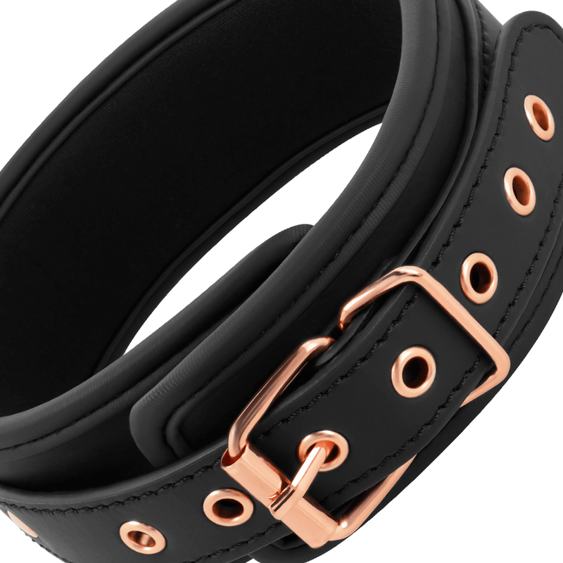 Collar de Cuero Vegano con Correa y Forro de Neopreno - Coquette Chic Desire - Lover Dreams