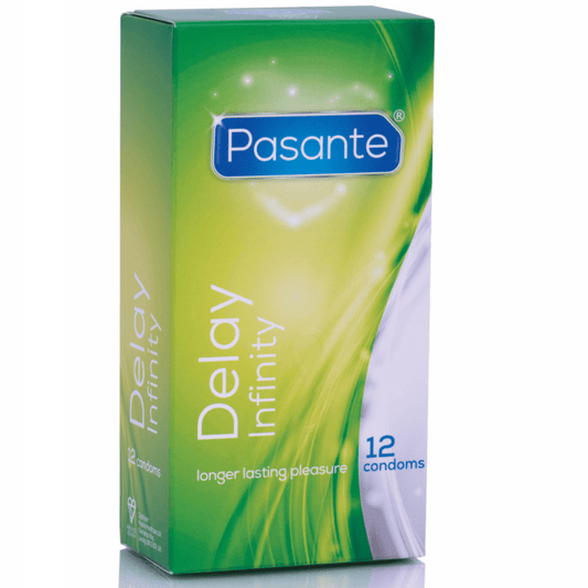 Condones Pasante Delay: Retrasa el Clímax con Lidocaína 1%, Paquete de 12, Sin Ingredientes Animales, Seguro y Cómodo - Lover Dreams