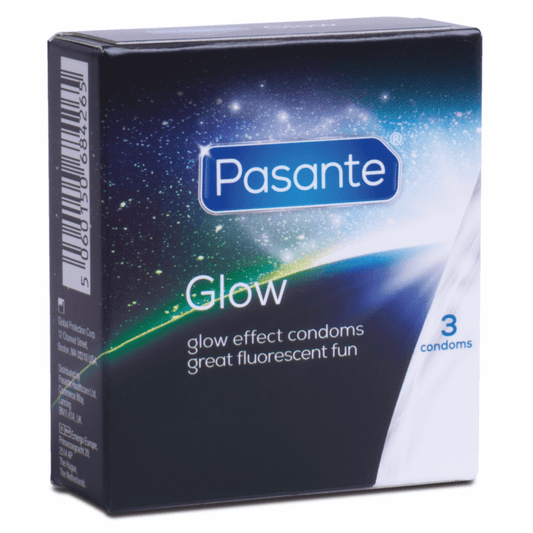 Condones Pasante Glow: Brillan en la Oscuridad, Veganos y Sin Espermicida - Pack de 3 Unidades - Lover Dreams