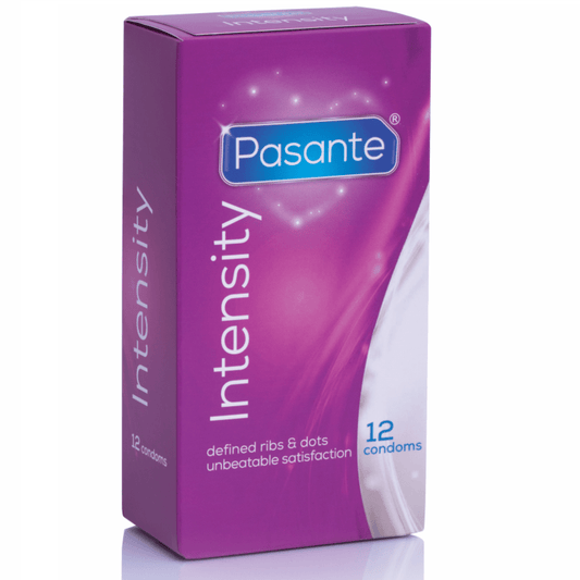 Condones Pasante Intensity con Puntos y Estrías - Paquete de 12 Unidades - Lover Dreams