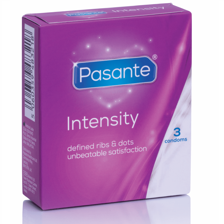 Condones Pasante Ribs & Dots Intensity - Textura Intensa con Nervaduras y Puntos (Paquete de 3) - Lover Dreams