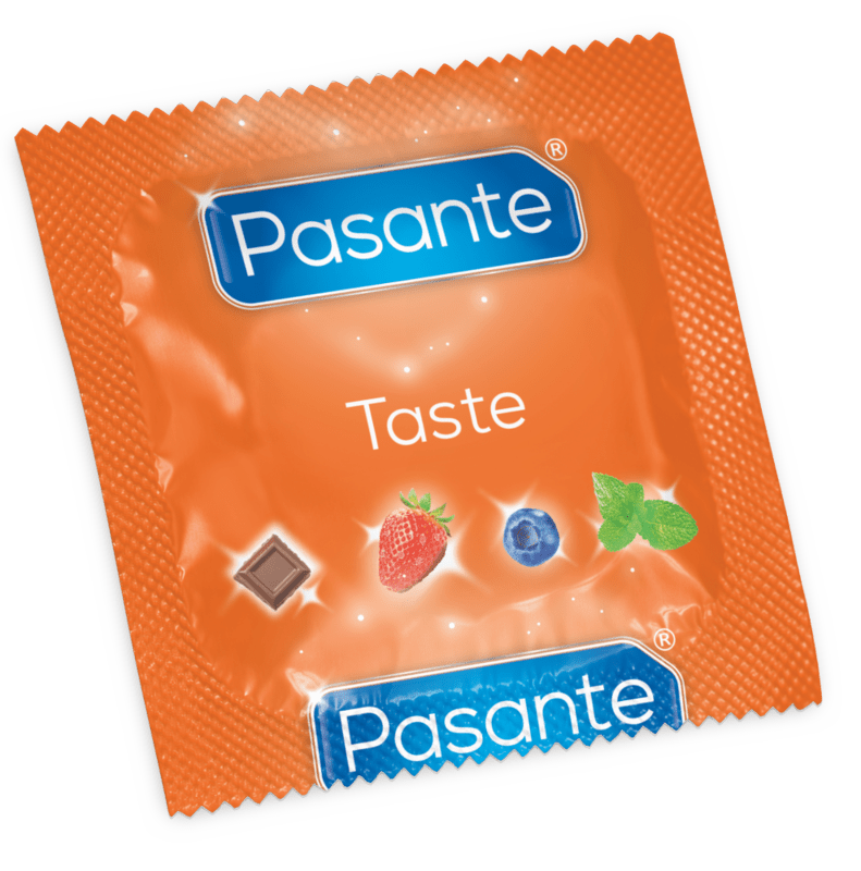 Condones Pasante Taste: 12 Piezas de Diversión de Sabores (Menta, Fresa, Chocolate y Arándano) - Veganos y CE Marcados - Lover Dreams