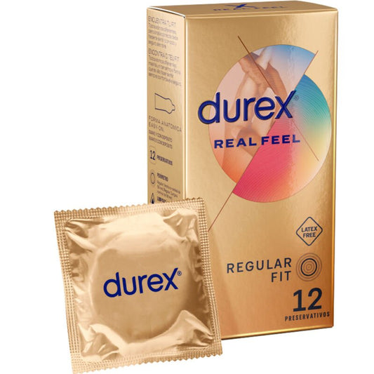 Durex RealFeel: Preservativos de Última Generación Sin Látex para una Sensación Natural de Piel con Piel - Estuche de 12 Unidades - Lover Dreams