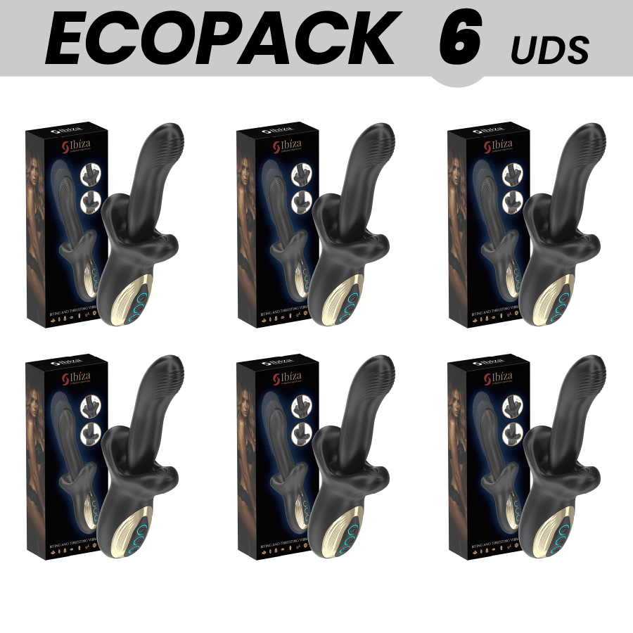 ECOPACKS 6 UDS - IBIZA POTENTE VIBRADOR EFECTO THRUSTING Y BITING