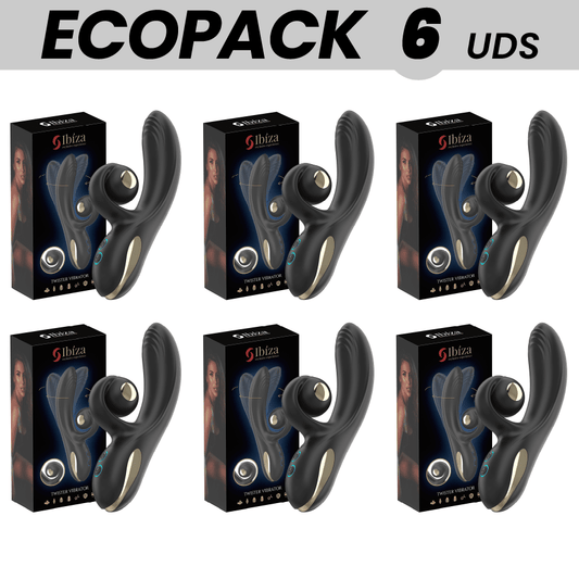 ECOPACKS 6 UDS - IBIZA VIBRADOR TWISTER CON ESTIMULADOR CURVE Y VIBRO - ROTACIÓN - Lover Dreams