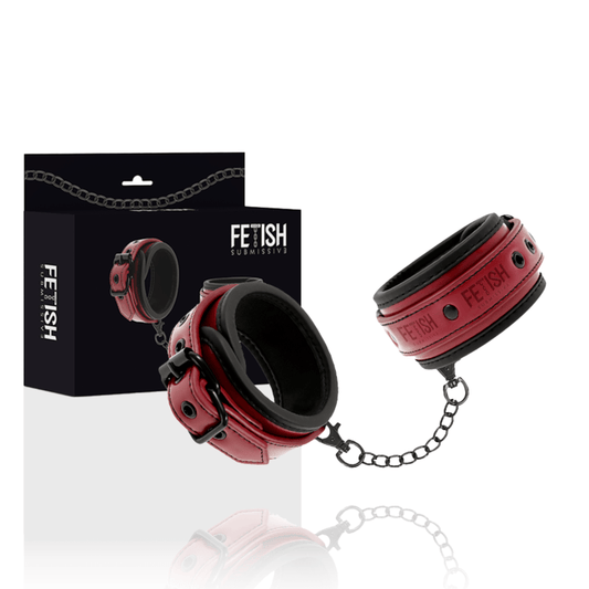Esposas de Cuero Vegano con Forro de Neopreno - Fetish Submissive Dark Room - Lover Dreams