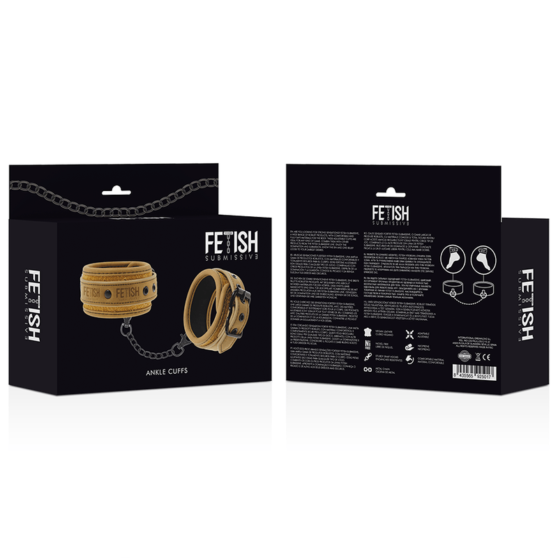 Esposas de Tobillo en Cuero Vegano con Forro de Neopreno - Fetish Submissive Origen - Lover Dreams