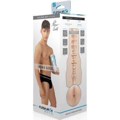 Experimenta el placer máximo con el molde del trasero atlético de Reno Gold: Sensación ultra apretada y textura intrincada para un masaje inolvidable - Lover Dreams