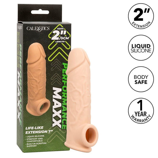 Extensión Performance Maxx Life - Like de 7": Potencia y Placer Mejorados con Funda Realista y Silicona Premium Segura - Lover Dreams