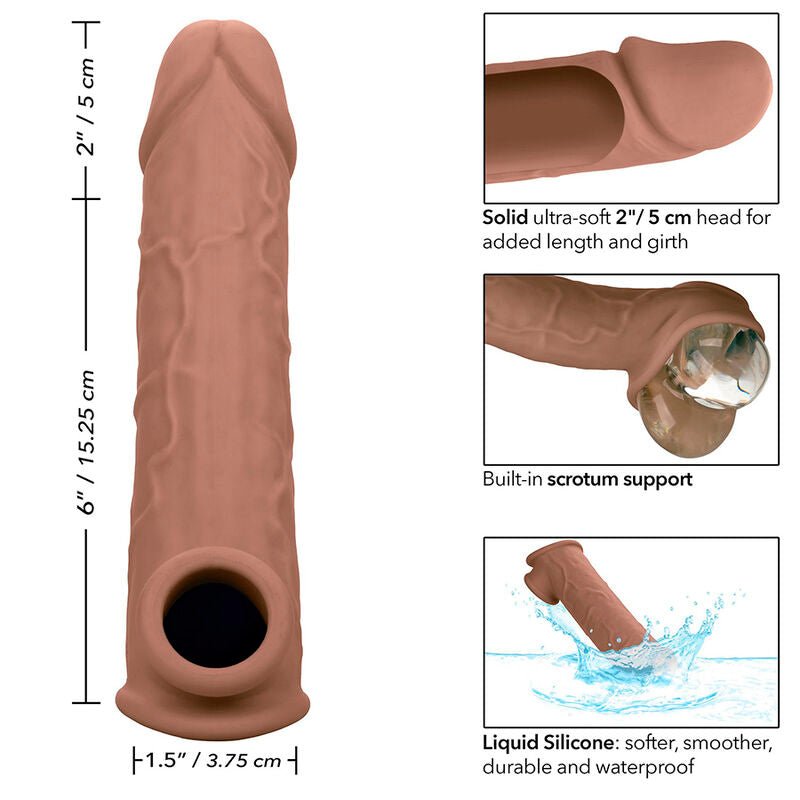 Extensión Realista Performance Maxx de 8" con Diseño Hueco y Soporte para el Escroto - Mejora Tu Experiencia de Placer con Silicona de Primera Calidad - Lover Dreams