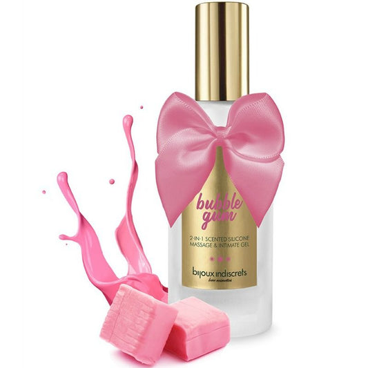 Gel 2 en 1 de Silicona con Aroma a Chicle de Fresa para Masajes y Placer Íntimo - Bijoux Indiscrets - Lover Dreams