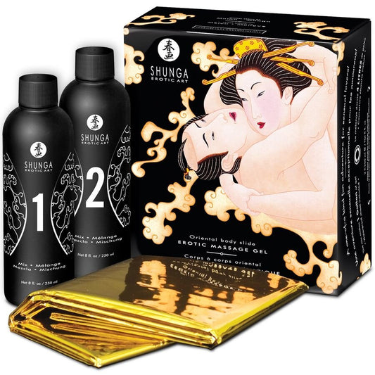 Gel de Masaje Erótico Shunga de Cuerpo a Cuerpo - Aroma Oriental de Melón y Mango - Lover Dreams