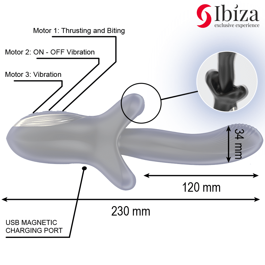 IBIZA - POTENTE VIBRADOR EFECTO THRUSTING Y BITING - Lover Dreams