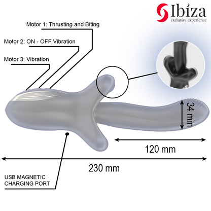 IBIZA - POTENTE VIBRADOR EFECTO THRUSTING Y BITING - Lover Dreams