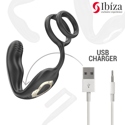 IBIZA - WIGGLE PLUG ANAL ROTADOR CONTROL REMOTO CON VIBRO - PERINEO Y ANILLAS POTENCIADORAS DE PENE - Lover Dreams