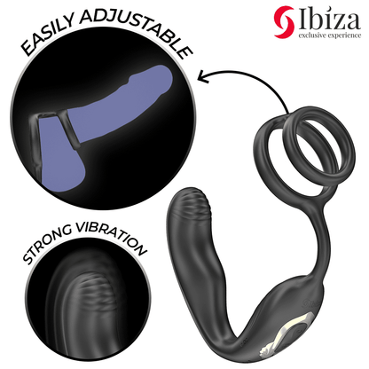 IBIZA - WIGGLE PLUG ANAL ROTADOR CONTROL REMOTO CON VIBRO - PERINEO Y ANILLAS POTENCIADORAS DE PENE - Lover Dreams