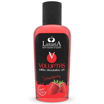 Gel de Masaje Comestible con Efecto Calor Sabor Fresa 100 ml - IntimateLine Luxuria