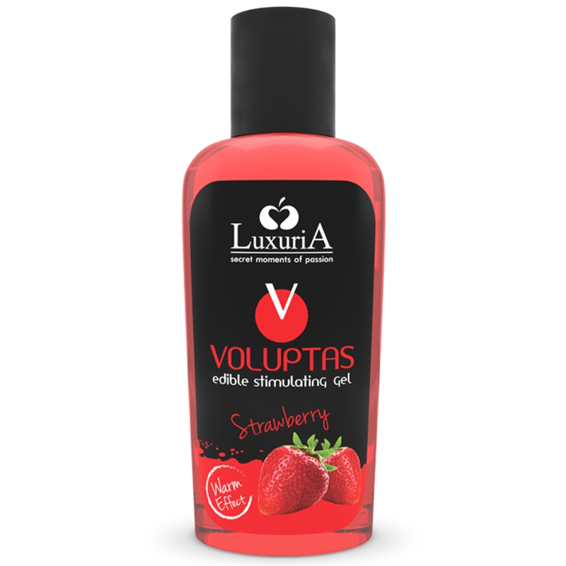 Gel de Masaje Comestible con Efecto Calor Sabor Fresa 100 ml - IntimateLine Luxuria