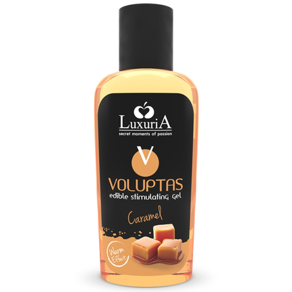 Gel de Masaje Comestible con Efecto Calor Sabor Caramelo - 100 ml | INTIMATELINE LUXURIA VOLUPTAS