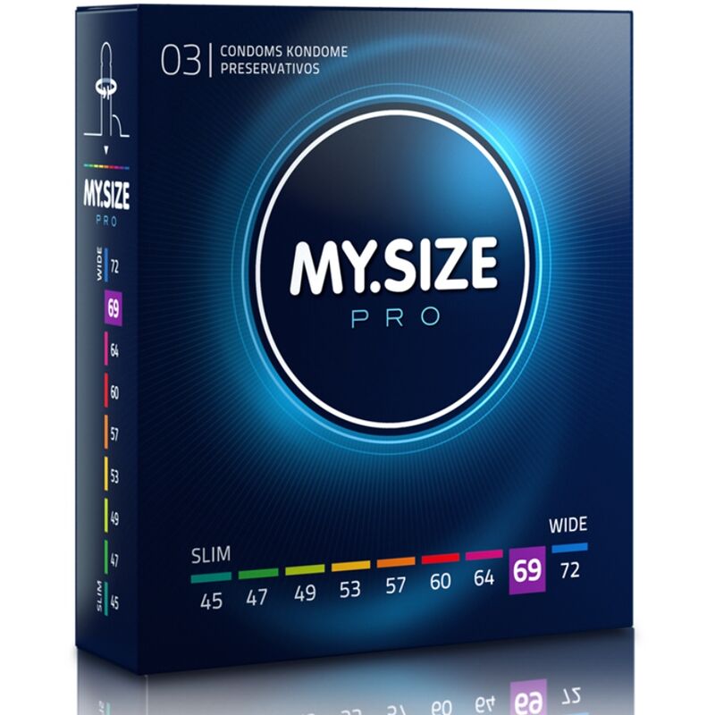 Preservativos My Size Pro 69 mm - Paquete de 3 Unidades para Ajuste Personalizado