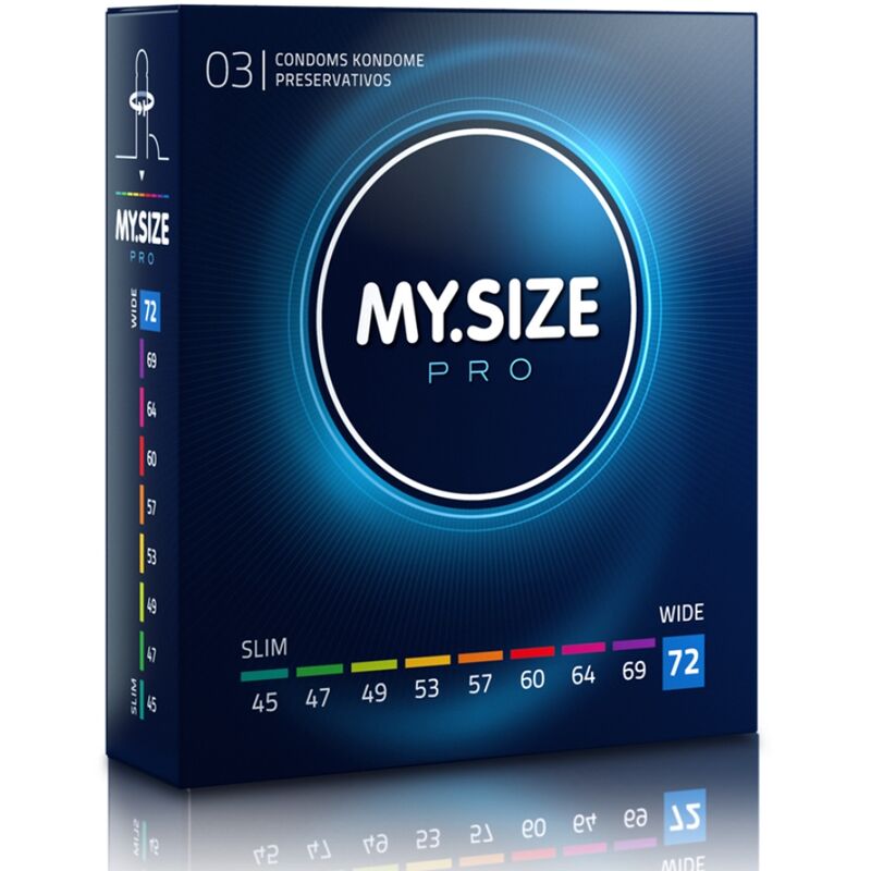 Preservativos MY SIZE 72 mm - Ajuste Perfecto - Paquete de 3 Unidades