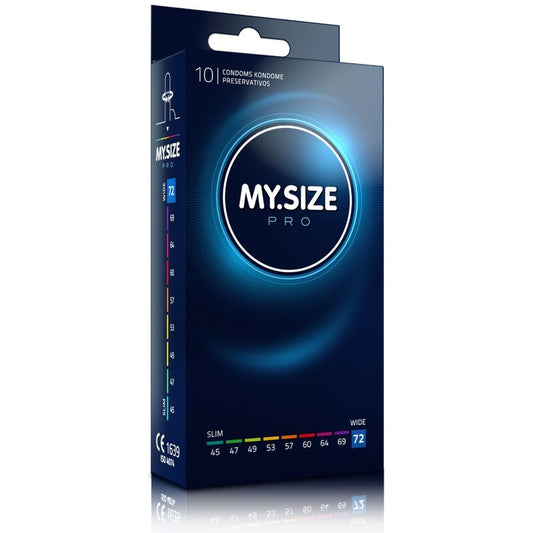 Preservativos MY SIZE 72 mm - Paquete de 10 unidades, ajuste perfecto para mayor comodidad