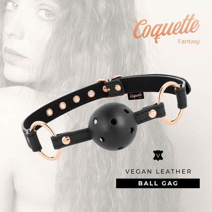 Mordaza Transpirable de Cuero Vegano Coquette Chic Desire - Fantasy Erótico