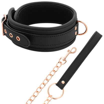Collar de Cuero Vegano con Correa y Forro de Neopreno - Coquette Chic Desire
