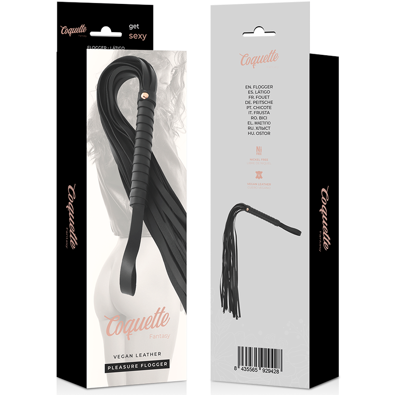 Chic Desire Coquette - Látigo de Cuero Vegano Fantasy para Juegos Eróticos