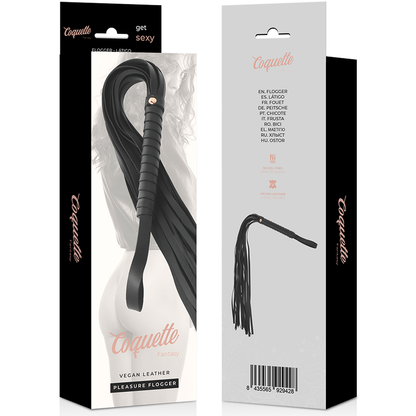 Chic Desire Coquette - Látigo de Cuero Vegano Fantasy para Juegos Eróticos