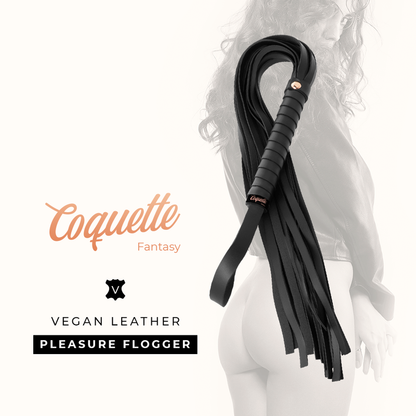 Chic Desire Coquette - Látigo de Cuero Vegano Fantasy para Juegos Eróticos