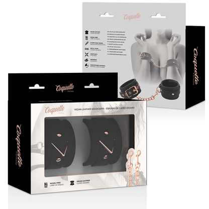 Esposas de Cuero Vegano con Forro de Nopreno - Coquette Chic Desire Fantasy