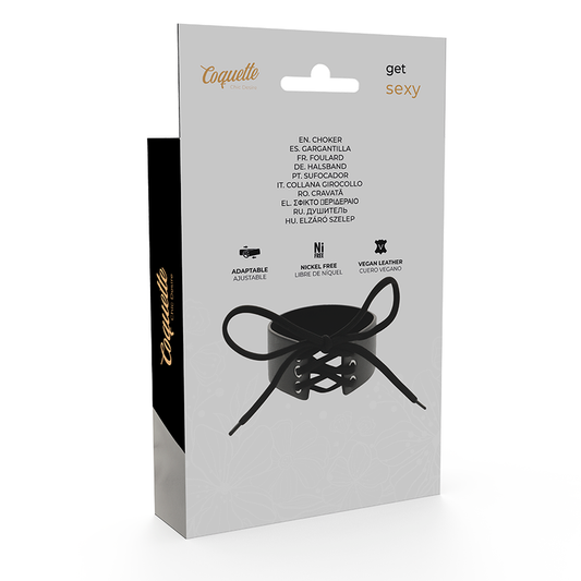 Collar Ajustable Coquette Chic Desire: Estilo BDSM y Fetish en PU Leather Vegano para Looks Atrevidos