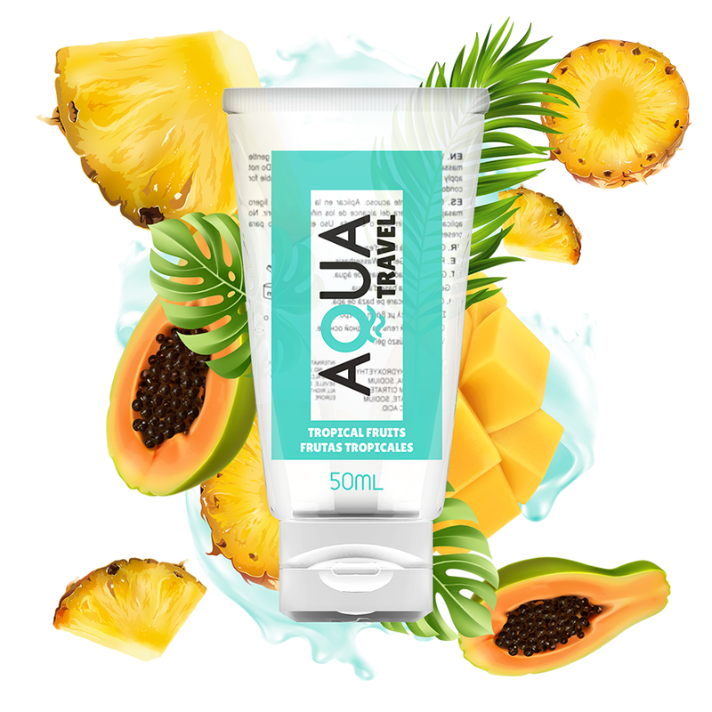 Lubricante Tropical a Base de Agua - Aqua Travel 50 ml - Sabor Frutas Exóticas
