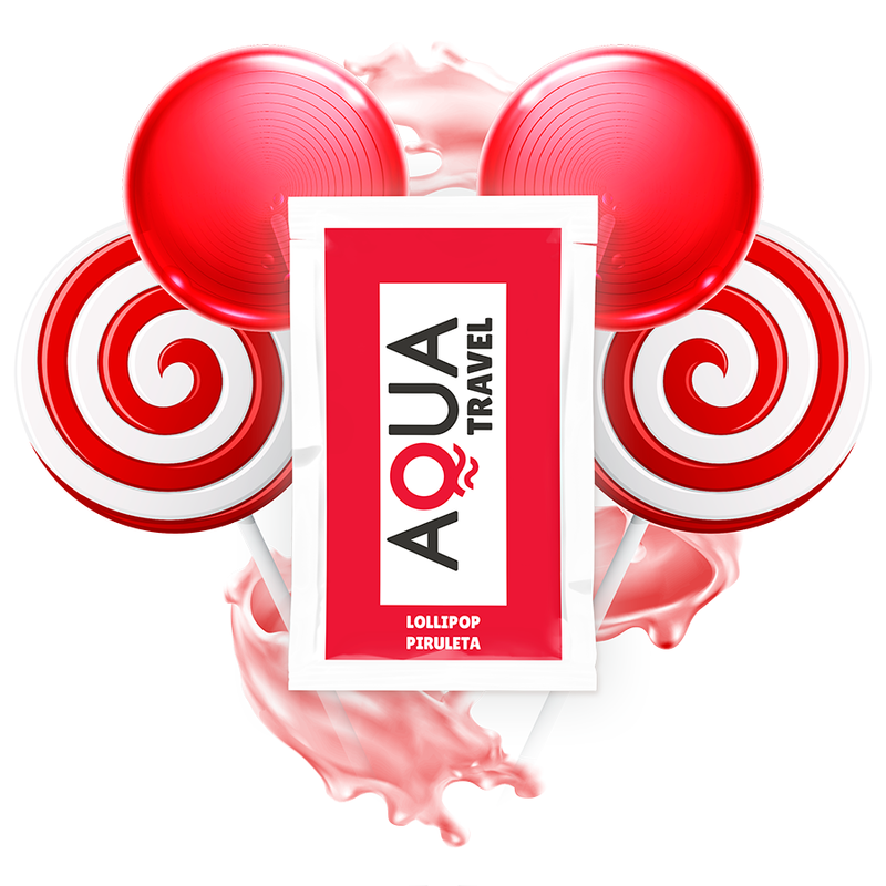 Lubricante comestible sabor piruleta 6 ml - Aqua Travel base agua