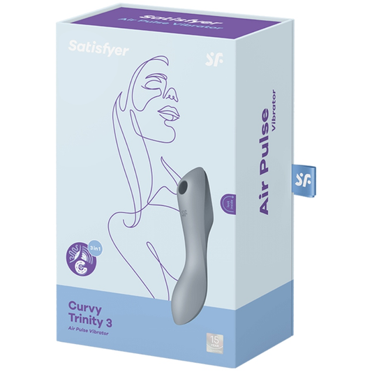 Estimulador y Vibrador Gris Satisfyer Curvy Trinity 3 - Placer y Comodidad en un Solo Producto