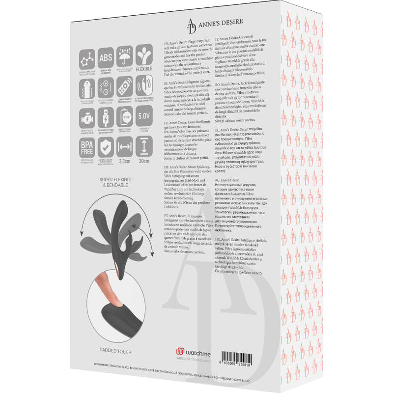 Vibrador Rabbit Negro con Control Remoto y Tecnología WatchMe - ANNE'S DESIRE